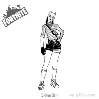 Free printable Valentina 02 Coloring Page - Free PDF Printable Fortnite Coloring Sheets coloring page